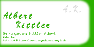 albert kittler business card